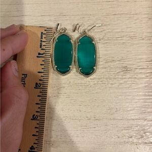 Kendra Scott Silver and Green Earrings